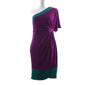 donna morgan one shoulder tie waist draped skirt dress Donna Morgan One Shoulder Midi Dress, Size 2, Vivacious